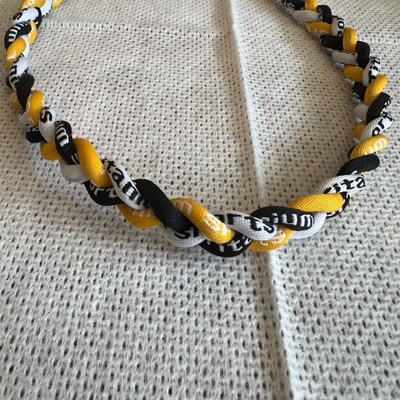 Phiten Sports Necklace Pittsburgh Steelers with two  beads strands Mardi - Picture 3 of 9